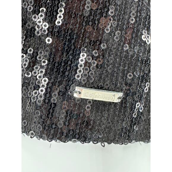 Calvin Klein Top Womens 1X Black Sleeveless Sequins Party Sparkly Fairy Grunge - Picture 6 of 13
